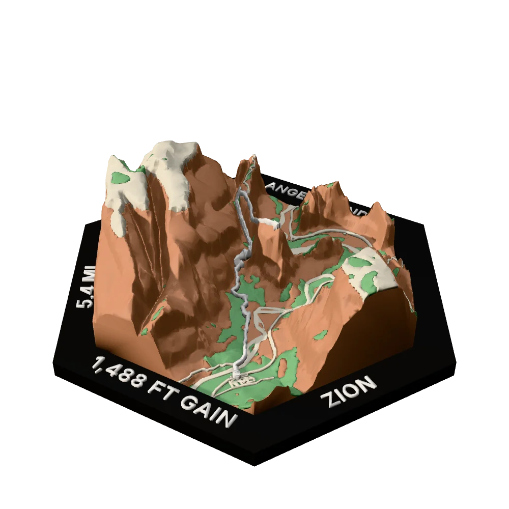 Zion Regular hex with Angels Landing raised on the terrain